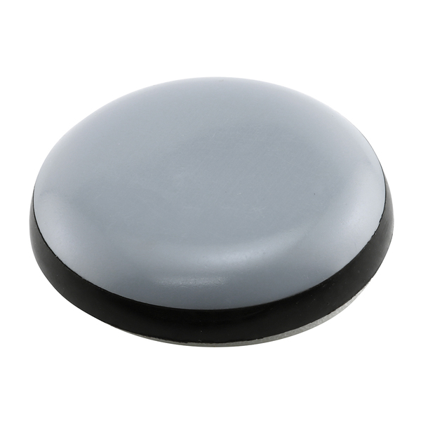 Prime-Line 1 in. Gray/Black Plastic Round Self-Stick Permanent Furniture Pads 8 Pack MP75108